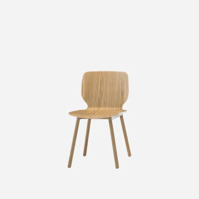 NIM0030MA - Chair with wooden 4 leg frame (wooden shell)