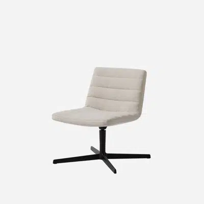 Image for XAI0140 - Lounge armchair with low backrest and 4 spoke aluminum base (horizontal stitching upholstery)