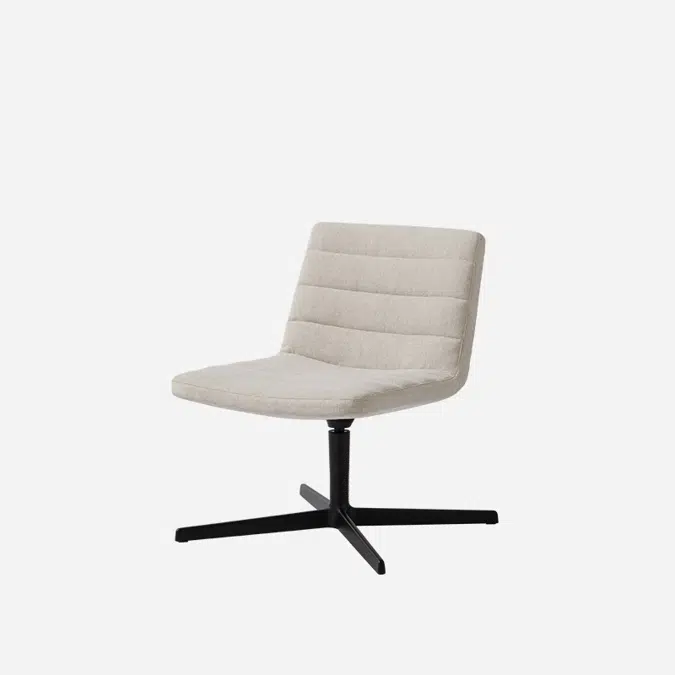 XAI0140 - Lounge armchair with low backrest and 4 spoke aluminum base (horizontal stitching upholstery)