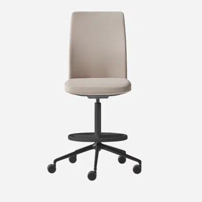 Image for ESI0160 - Counter stool with upholstered backrest (black version)