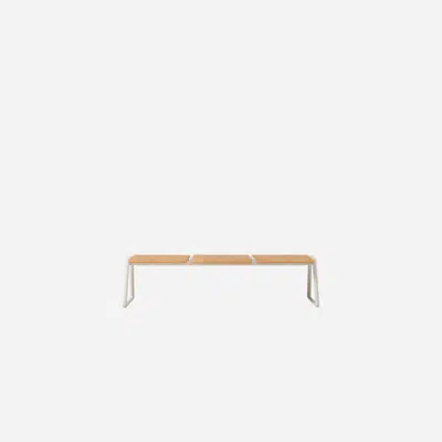 LIN0430 - 3 seater bench with wooden seats图像