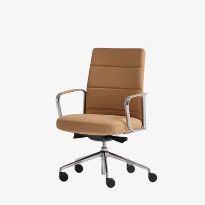 afbeelding voor ZEP0120 - Swivel synchro armchair with medium back and horizontal stitching upholstery