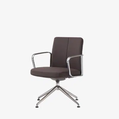 Obrázek pro ZEP0034 - Swivel armchair with low back and vertical stitching upholstery with 4 spoke base