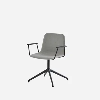 Obrázek pro VXL0665 - Armchair with 4 spoke aluminum swivel base (upholstered mono-shell)