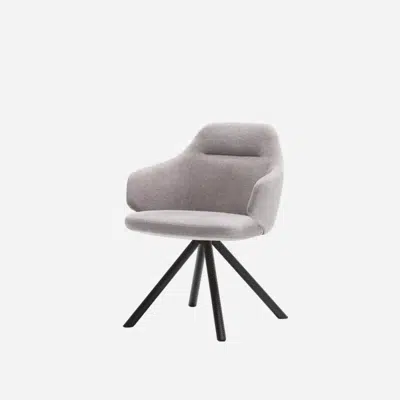 billede til BIN0125 - armchair with mid back and 4 spoke steel swivel base.