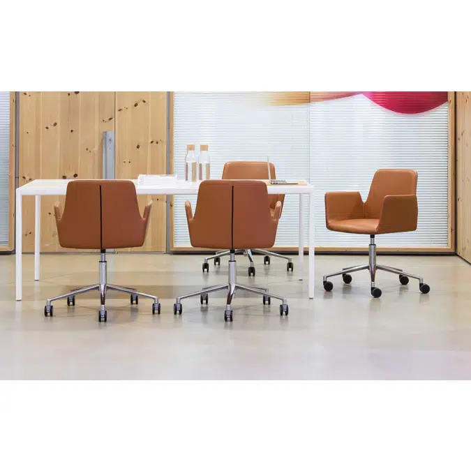 ALT0060GG - Armchair with low back (5 spoke aluminum swivel base on casters + gas lift)