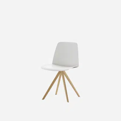 UNN0055MA - Chair with 4 spoke wooden swivel base 이미지