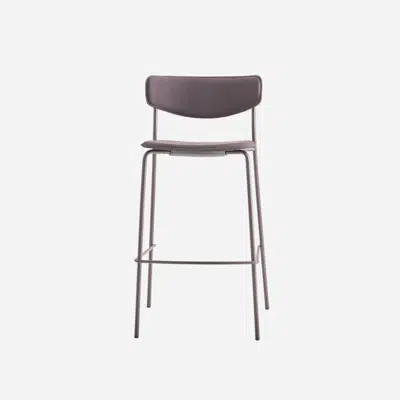 Image for LEA0630 - High stool with upholstered back and seat