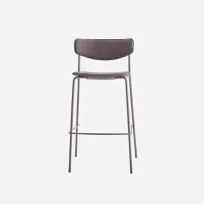 LEA0630 - High stool with upholstered back and seat图像