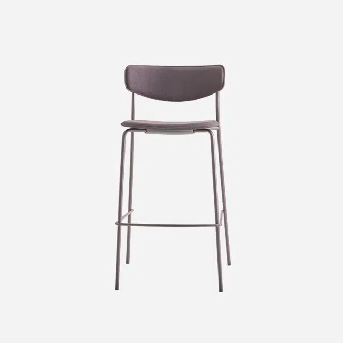LEA0630 - High stool with upholstered back and seat