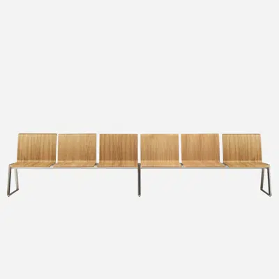 Image for LIN0560 - 6 seater bench with wooden mono-shells