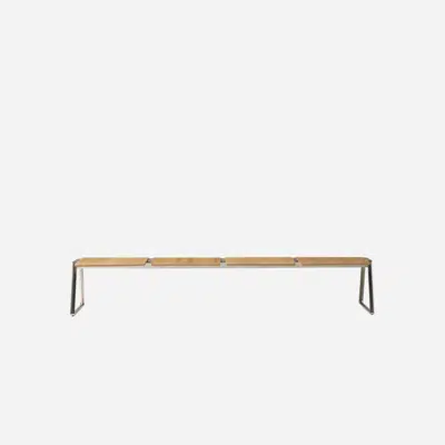 LIN0440 - 4 seater bench with wooden seats图像