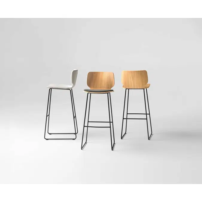 NIM0175 - High stool with sled frame (upholstered shell)