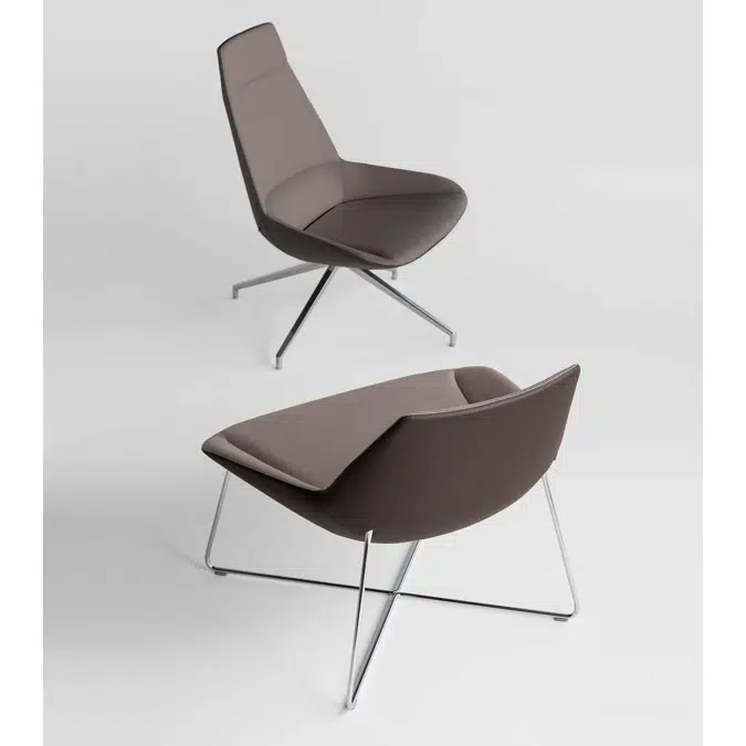 DUN0010 - Lounge chair with low back and rod frame