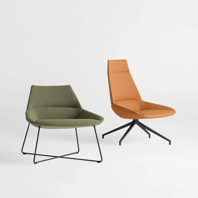 DUN0010 - Lounge chair with low back and rod frame