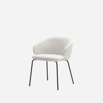BIN0045 - Armchair with low back and steel 4 leg frame图像