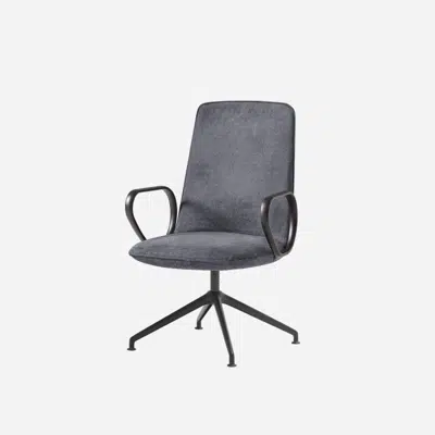 KOR0440 - Armchair with medium back (4 spoke aluminum swivel base) için görüntü