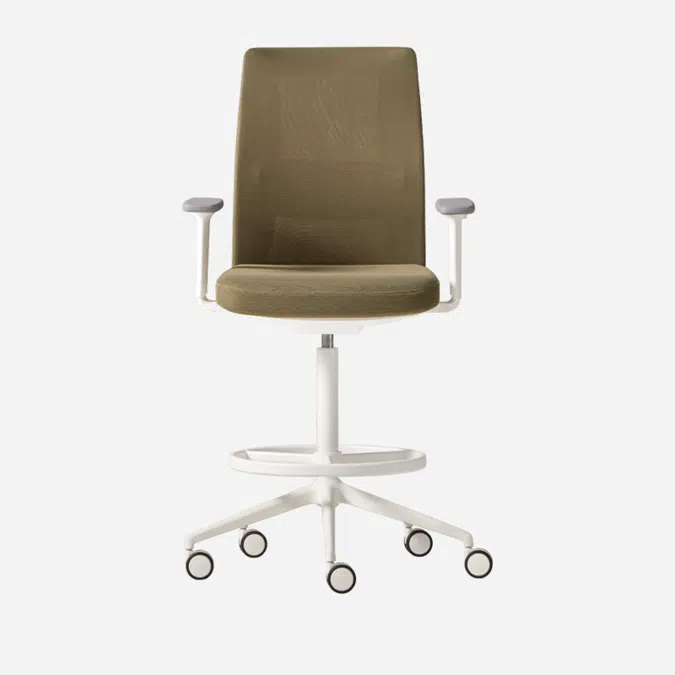 ESI0110 - Counter stool with mesh backrest (white version)