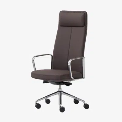 afbeelding voor ZEP0010 - Swivel synchro armchair with high back and vertical stitching upholstery