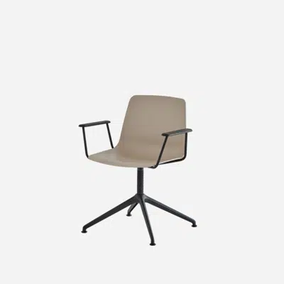 billede til VXL0065 - Armchair with 4 spoke aluminum swivel base (plastic mono-shell)