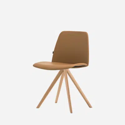 afbeelding voor UNN0655MA - Chair with 4 spoke wooden swivel base