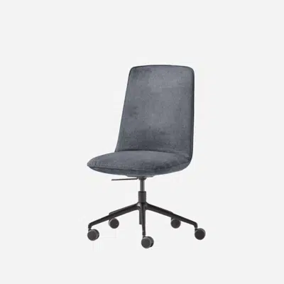 KOR0110 - Chair with medium back (5 spoke aluminum swivel base on casters + gas lift + tilt mechanism)图像