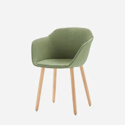 изображение для TAI0640MA - Armchair with wooden 4 leg frame (plain upholstered seat shell)