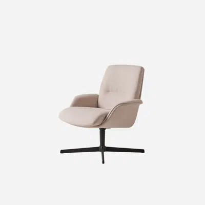Image for REV0030 - Lounge armchair with medium back, upholstered outer shell and 4 spoke aluminum swivel base
