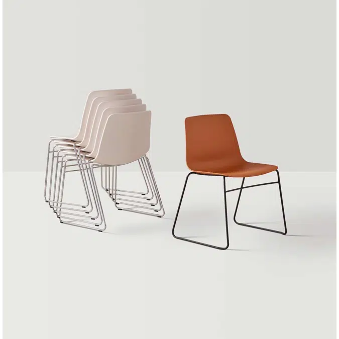 VXL0020 - Chair with sled frame (plastic mono-shell)