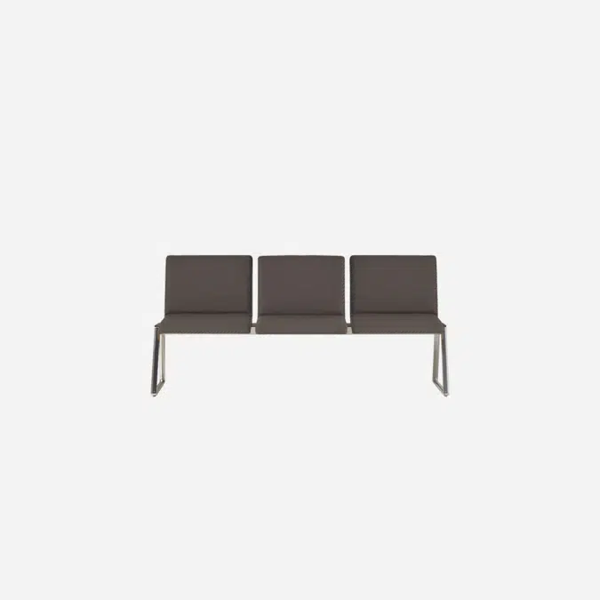 LIN0730 - 3 seater bench with fully upholstered mono-shells