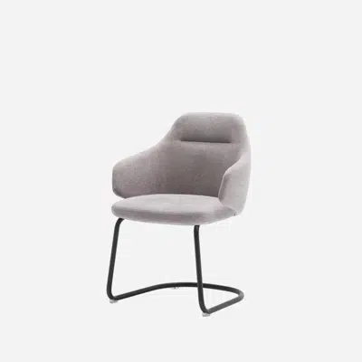 Immagine per BIN0140 - Armchair with mid back and steel cantilever base.