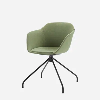 รูปภาพสำหรับ TAI0660 - Armchair with 4 spoke steel swivel base (plain upholstered seat shell)