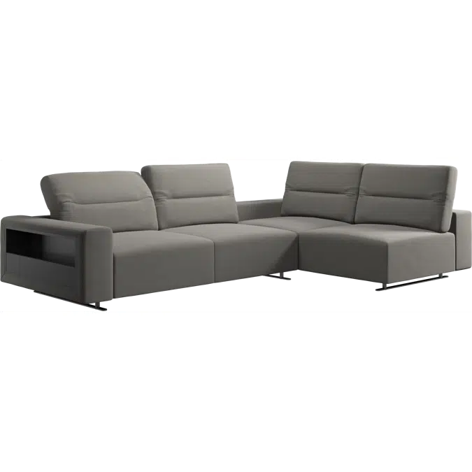 Hampton corner sofa with adjustable back and storage on left side