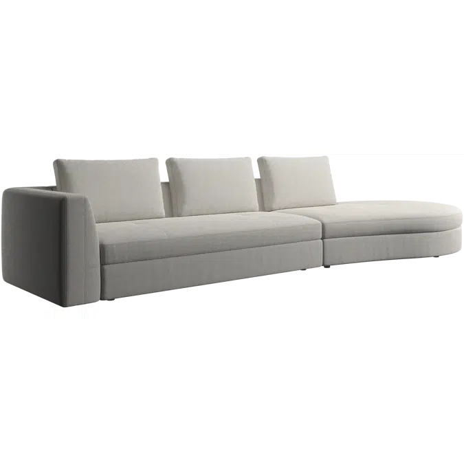 Bergamo sofa with round lounging unit,right - BG01