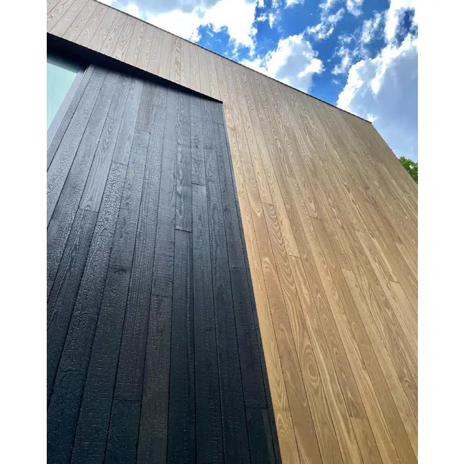 Thermally Modified Wood Cladding - Brnsh - Burned Pine - Black Oil Finish