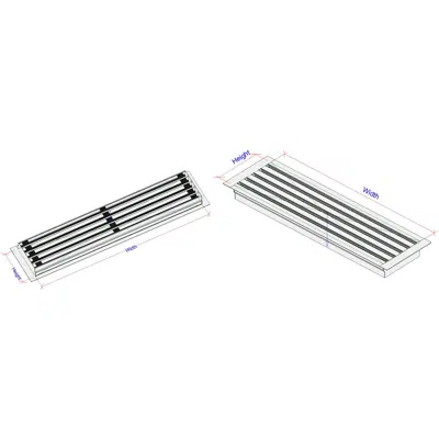 billede til Linear Slot Diffuser L-SD, with or without plenum box