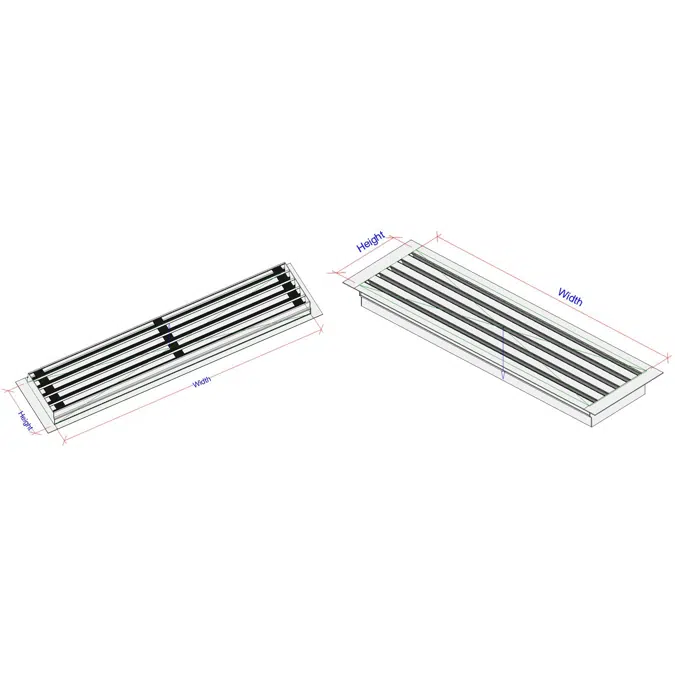 Linear Slot Diffuser L-SD, with or without plenum box