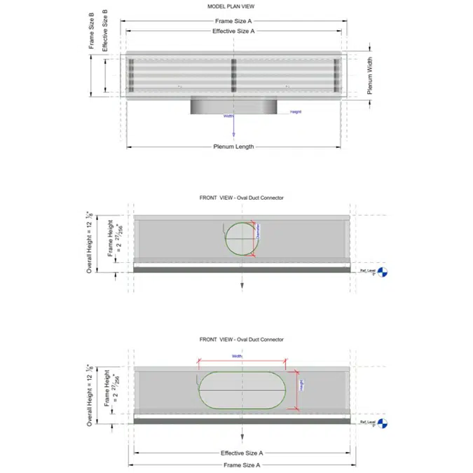 Linear Slot Diffuser L-SD, with or without plenum box