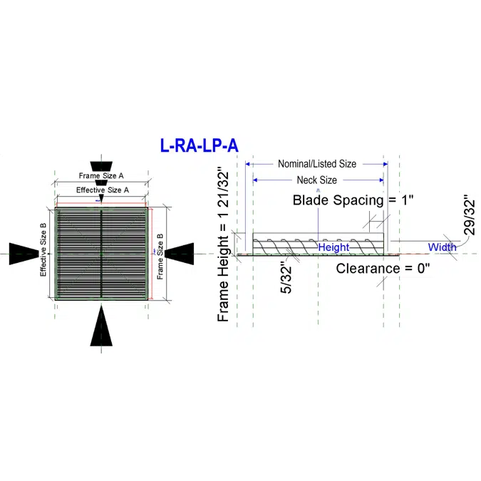 Return Grille L-RA-LP