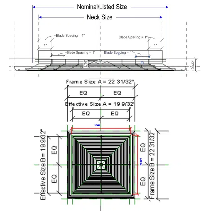 Four way ceiling diffuser L-JS