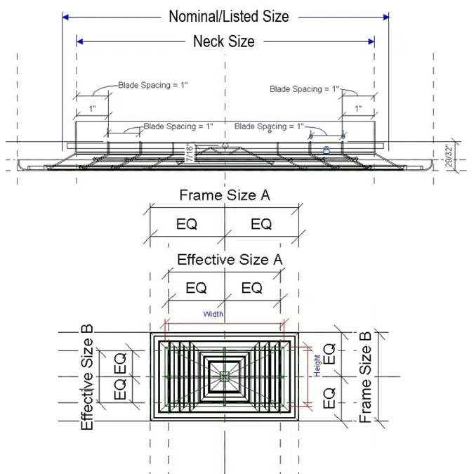 Four way ceiling diffuser L-JS