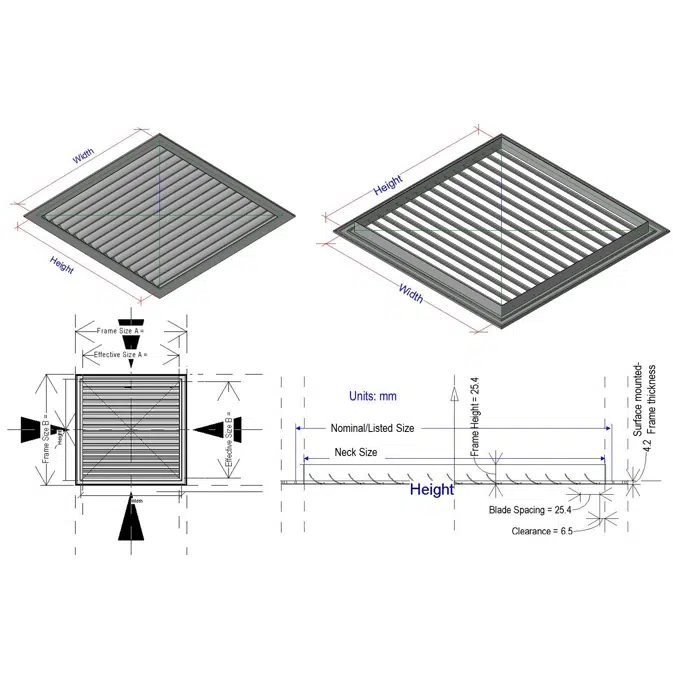 Return Grille L-RA, and Return Register L-RA-OB