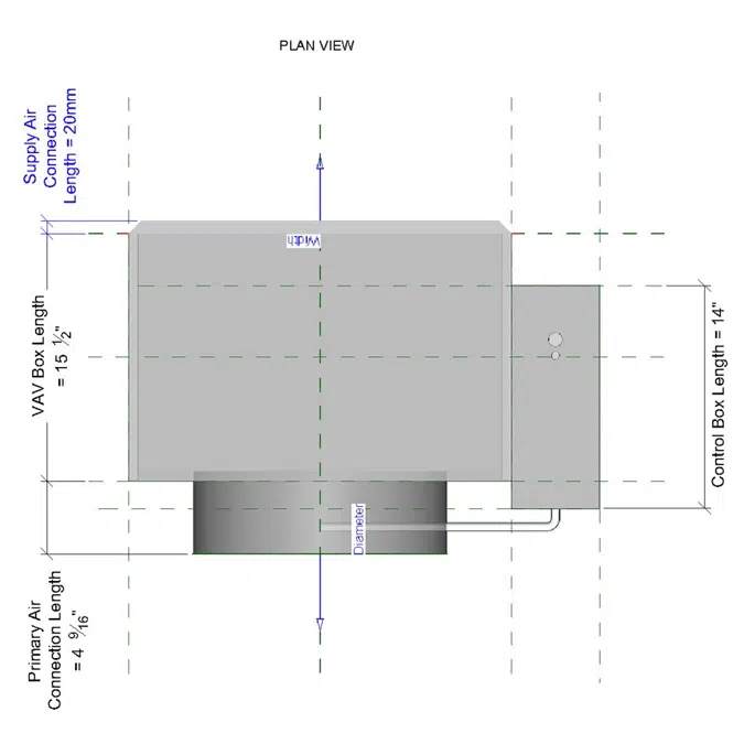 Caja de volumen de aire variable, ducto sencillo, L-CVAV