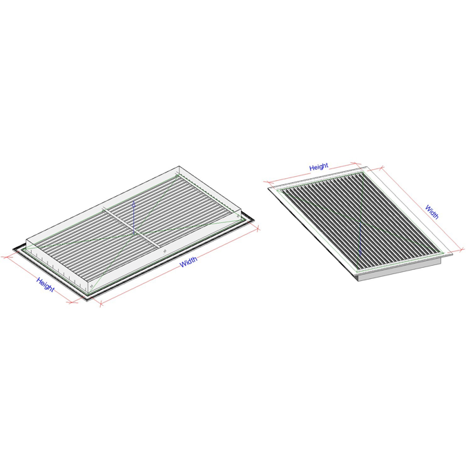 BIM objects - Free download! Linear Bar Grille L-BG, and Linear Bar ...