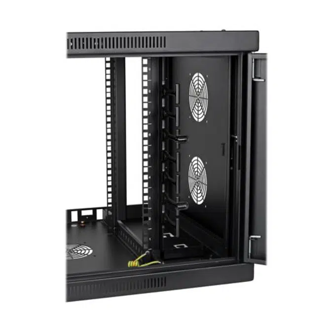 SmartRack 9U Low-Profile Switch-Depth-Plus Wall-Mount Rack Enclosure Cabinet with cable management, Wide