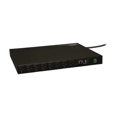 Image for 1.4kW Single-Phase Switched PDU with LX Platform Interface, 120V Outlets (16 5-15R), 5-15P, 100-127V Input, 12ft Cord, 1U Rack-Mount, TAA