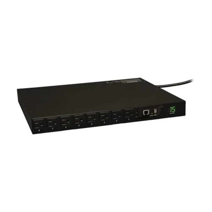1.4kW Single-Phase Switched PDU with LX Platform Interface, 120V Outlets (16 5-15R), 5-15P, 100-127V Input, 12ft Cord, 1U Rack-Mount, TAA