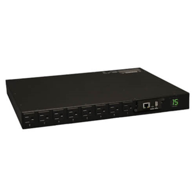 Image for 1.4kW Single-Phase Switched PDU with LX Platform Interface, 120V Outlets (16 5-15R), 5-15P, 100-127V Input, 12ft Cord, 1U Rack-Mount, TAA