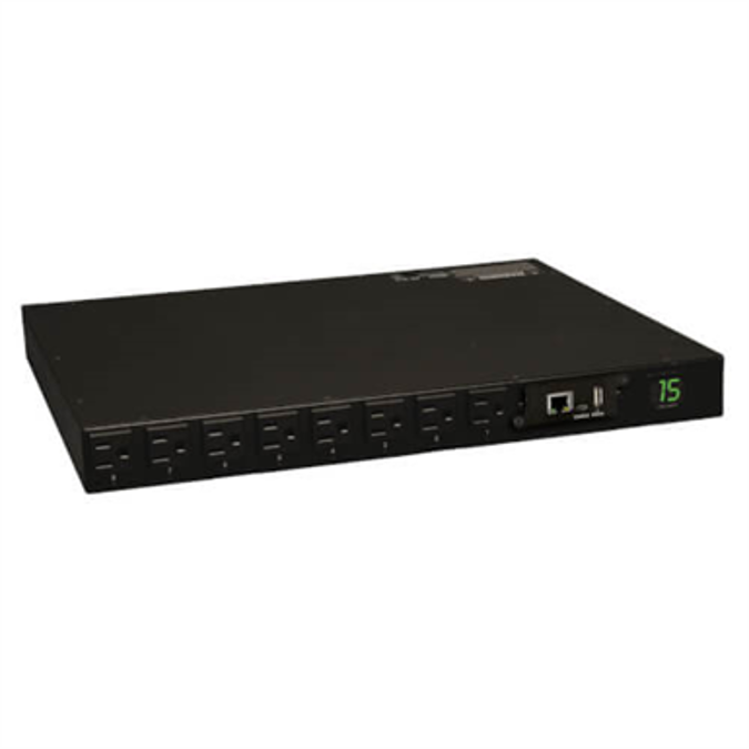 1.4kW Single-Phase Switched PDU with LX Platform Interface, 120V Outlets (16 5-15R), 5-15P, 100-127V Input, 12ft Cord, 1U Rack-Mount, TAA