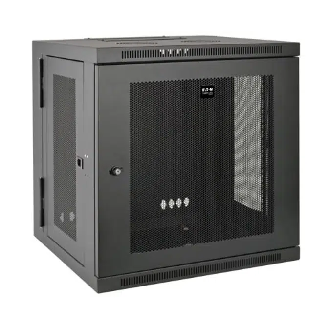 SmartRack 10U Low Profile Switch Depth Wall Mount Rack Enclosure Cabinet, Hinged Back